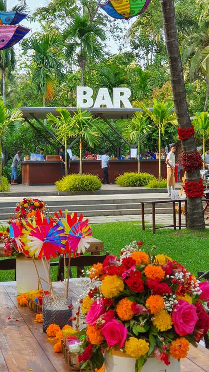 Bar and Signage — Mehendi decor — Alila Diwa Goa